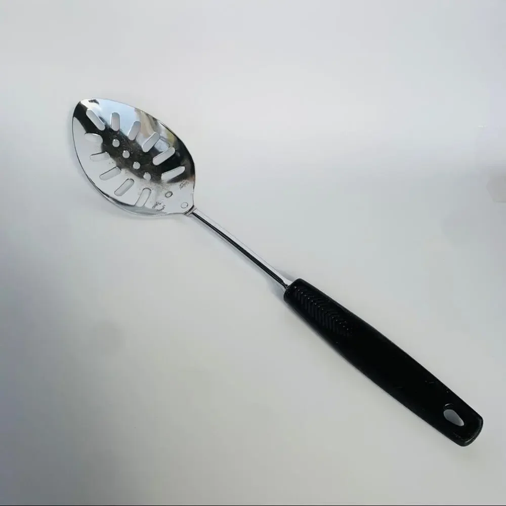 Vintage Foley Chrome Plated Slotted Serving Spoon